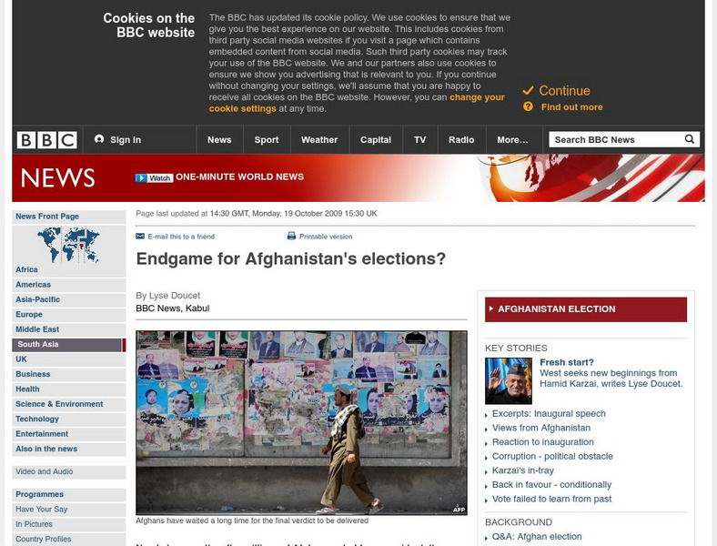 Bbc News: Endgame for Afghanistan's Elections? Article