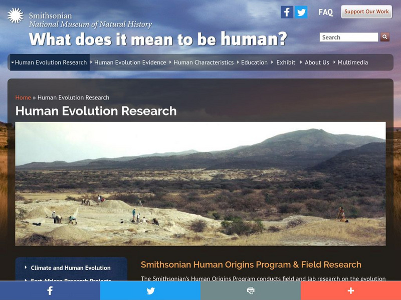 National Museum of Natural History: What Does It Mean to Be Human: Human Evolution Research Website National Museum of Natural History: What Does It Mean to Be Human: Human Evolution Research Website