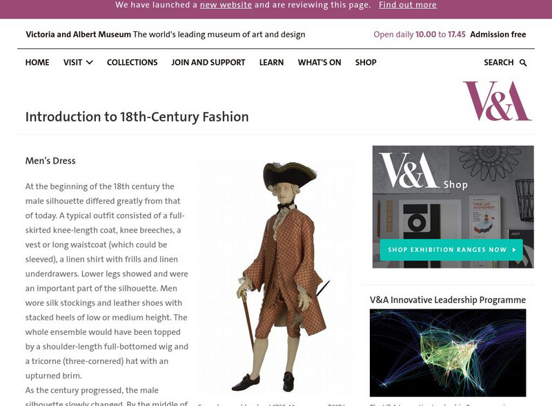 Victorian & Albert Museum: Introduction to 18th Century Fashion Article Victorian & Albert Museum: Introduction to 18th Century Fashion Article