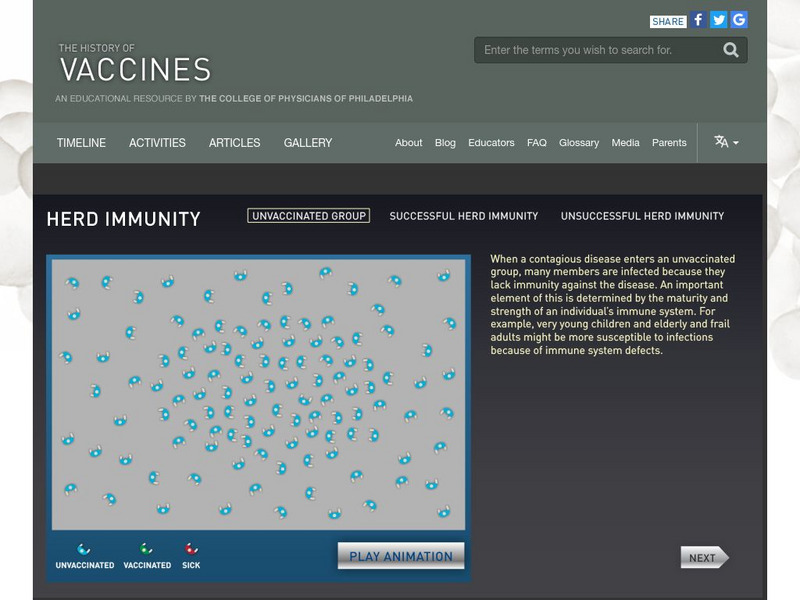The History of Vaccines: Herd Immunity Interactive The History of Vaccines: Herd Immunity Interactive
