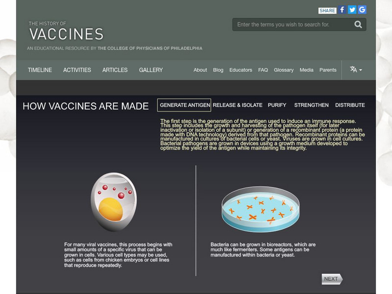 The History of Vaccines: How Vaccines Are Made Interactive The History of Vaccines: How Vaccines Are Made Interactive