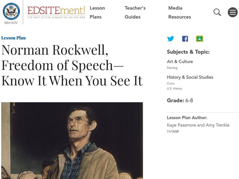 Neh: Edsit Ement: Norman Rockwell, Freedom of Speech "Know It When You See It" Lesson Plan