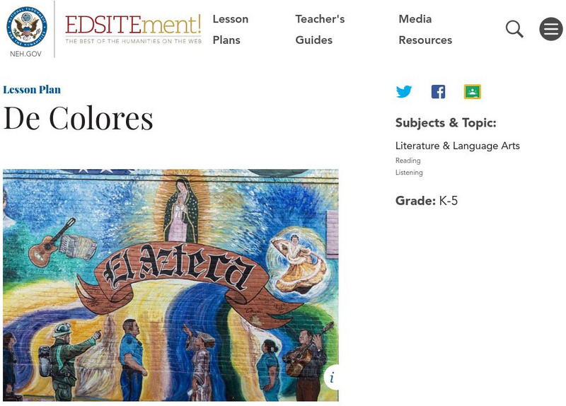Neh: Edsit Ement: De Colores Lesson Plan Neh: Edsit Ement: De Colores Lesson Plan
