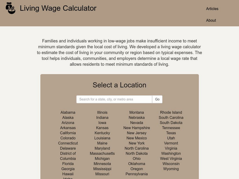 Mit: Living Wage Calculator Website