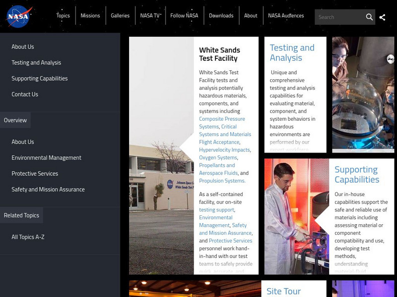Nasa: White Sands Test Facility Website