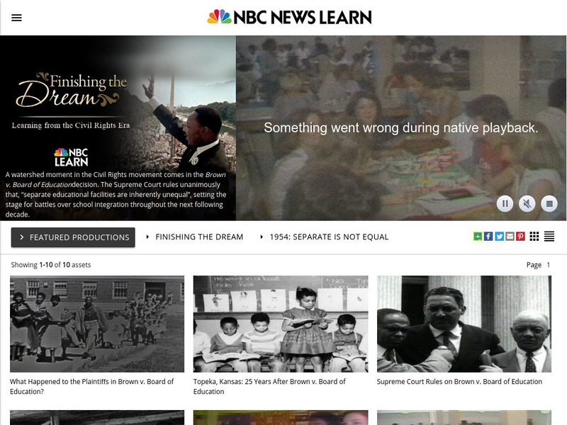 Nbc Learn: 1954: Separate Is Not Equal Unit Plan Nbc Learn: 1954: Separate Is Not Equal Unit Plan