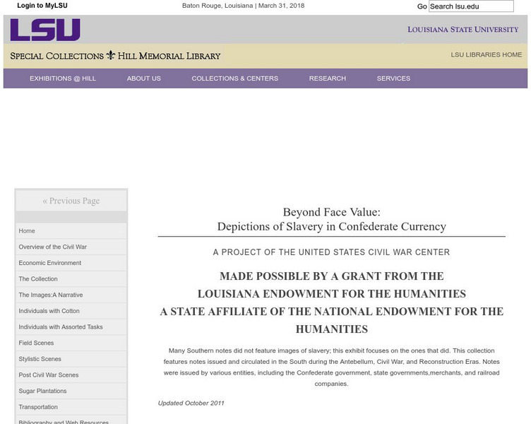 Beyond Face Value: Depictions of Slavery in Confederate Currency Website Beyond Face Value: Depictions of Slavery in Confederate Currency Website