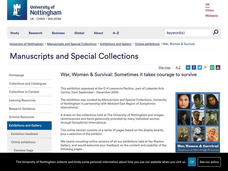 University of Nottingham: War, Women & Survival Primary University of Nottingham: War, Women & Survival Primary