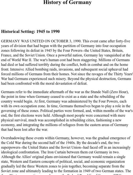 Mother Earth Travel: History of Germany Website Mother Earth Travel: History of Germany Website