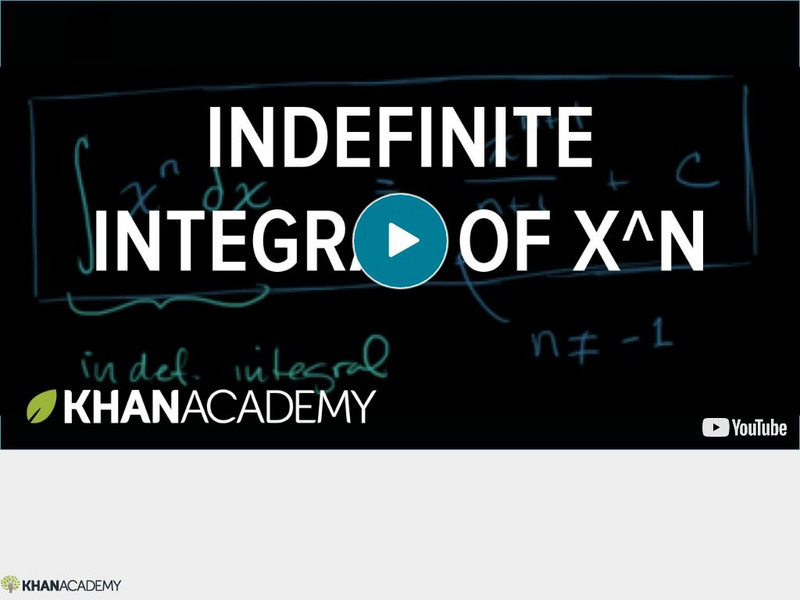 Khan Academy: Indefinite Integral as Anti Derivative Instructional Video Khan Academy: Indefinite Integral as Anti Derivative Instructional Video
