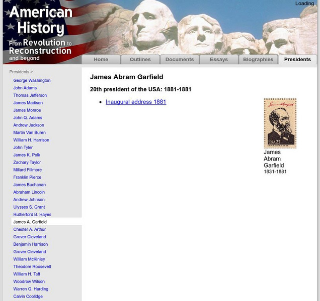 American History: Presidents: James Abram Garfield Primary American History: Presidents: James Abram Garfield Primary