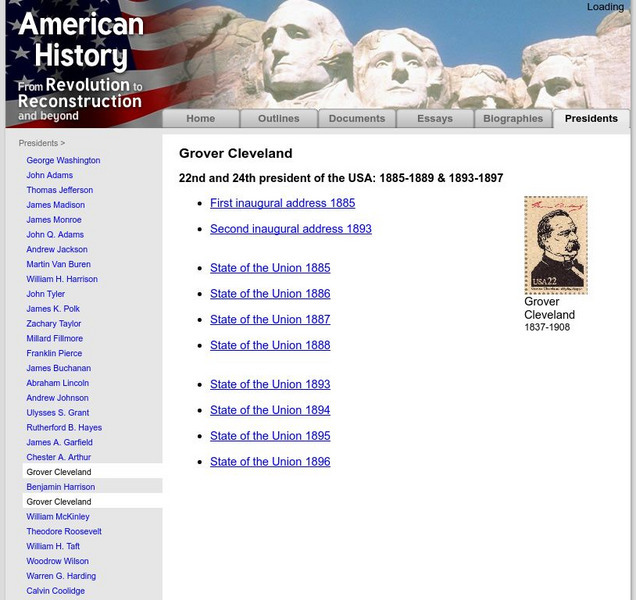 American History: Presidents: Grover Cleveland Primary American History: Presidents: Grover Cleveland Primary