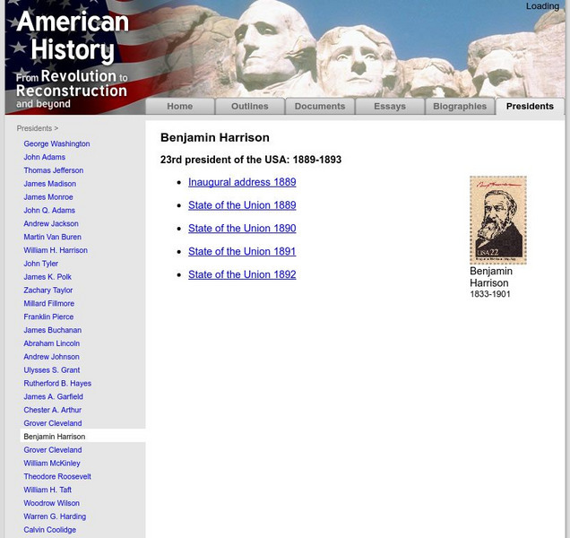 American History: Presidents: Benjamin Harrison Primary American History: Presidents: Benjamin Harrison Primary