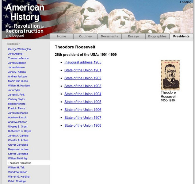 American History: Presidents: Theordore Roosevelt Primary American History: Presidents: Theordore Roosevelt Primary