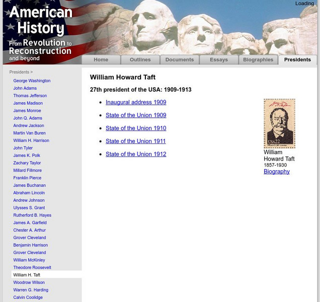 American History: Presidents: William Howard Taft Primary American History: Presidents: William Howard Taft Primary