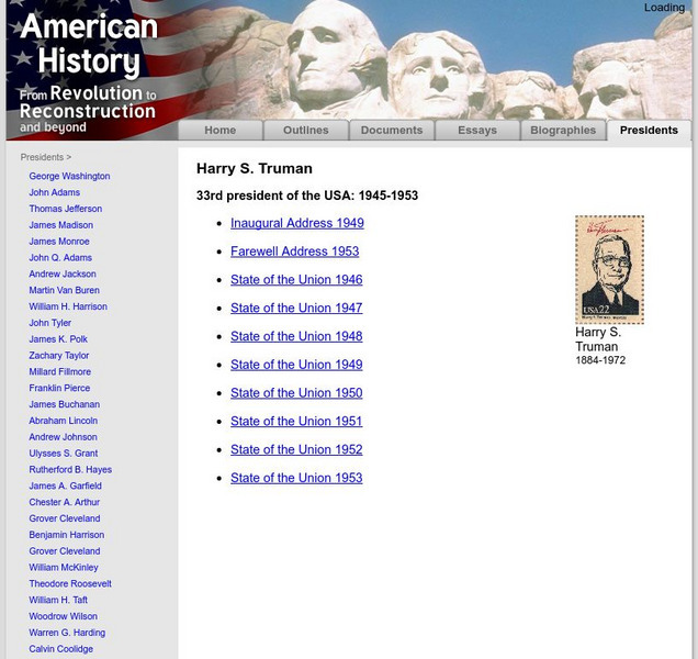 American History: Presidents: Harry S. Truman Primary American History: Presidents: Harry S. Truman Primary