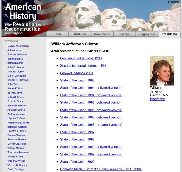 American History: Presidents: William Jefferson Clinton Primary American History: Presidents: William Jefferson Clinton Primary