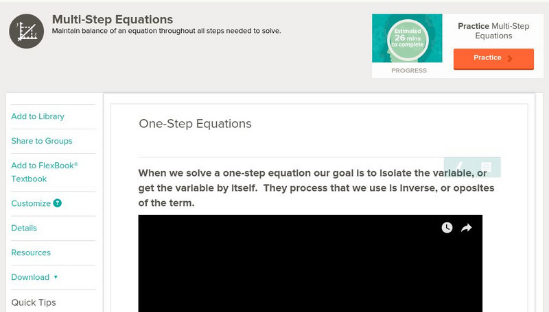 Ck 12: Algebra: Multi Step Equations Unit Plan Ck 12: Algebra: Multi Step Equations Unit Plan