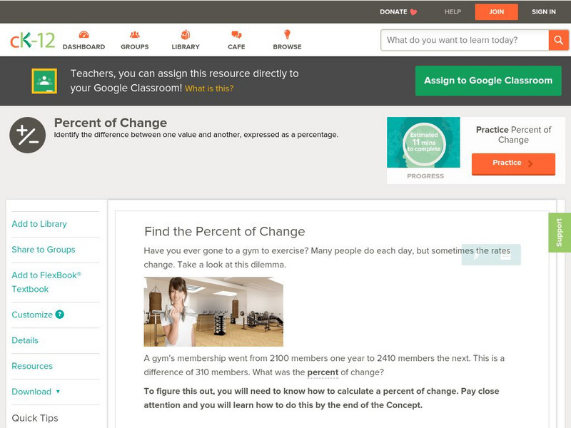 Ck 12: Arithmetic: Percent of Change Grade 8 Unit Plan Ck 12: Arithmetic: Percent of Change Grade 8 Unit Plan