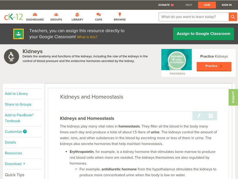 Ck 12: Biology: Kidneys Unit Plan Ck 12: Biology: Kidneys Unit Plan