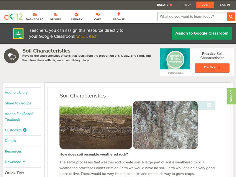 Ck 12: Earth Science: Soil Characteristics Unit Plan Ck 12: Earth Science: Soil Characteristics Unit Plan
