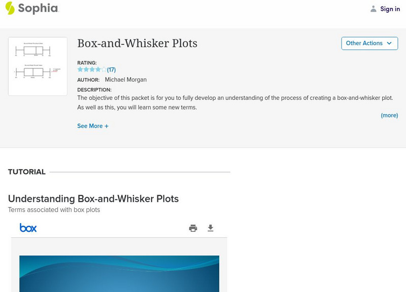 Sophia: Box and Whisker Plots Instructional Video Sophia: Box and Whisker Plots Instructional Video