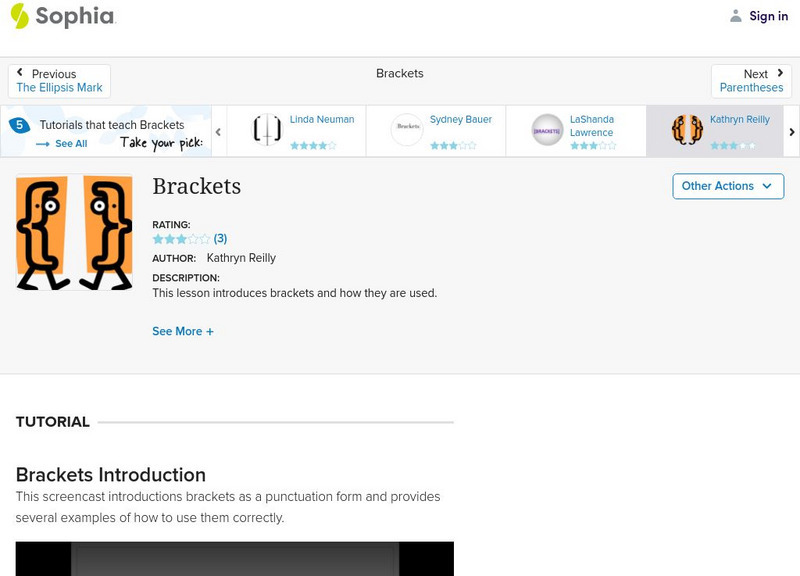 Sophia: Brackets Instructional Video Sophia: Brackets Instructional Video