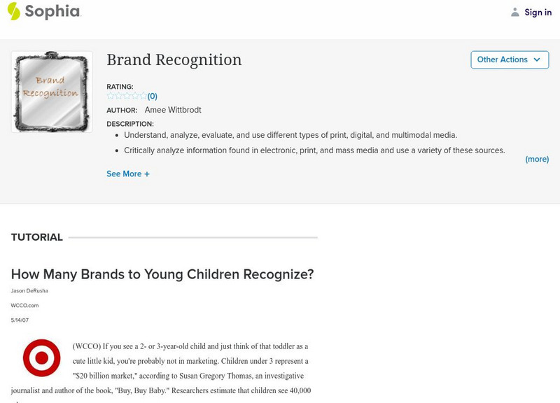 Sophia: Brand Recognition Instructional Video