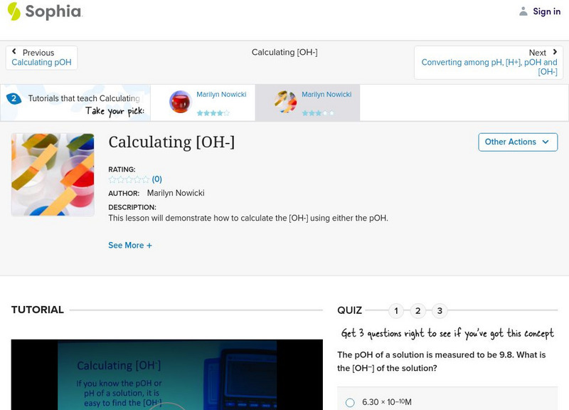 Sophia: Calculating [Oh ] Instructional Video