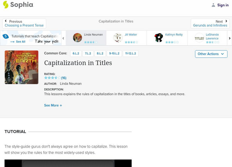 Sophia: Capitalization in Titles Unit Plan Sophia: Capitalization in Titles Unit Plan