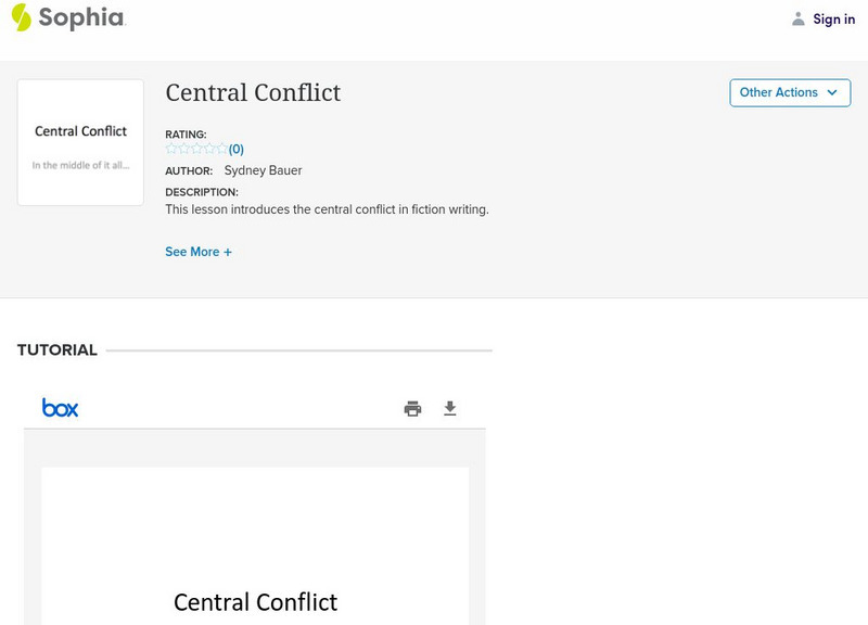 Sophia: Central Conflict PPT Sophia: Central Conflict PPT