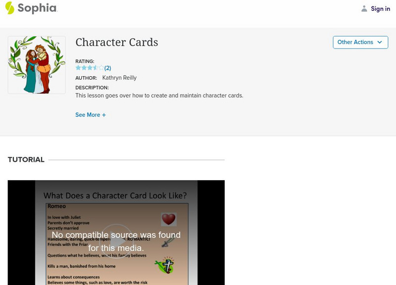Sophia: Character Cards PPT Sophia: Character Cards PPT