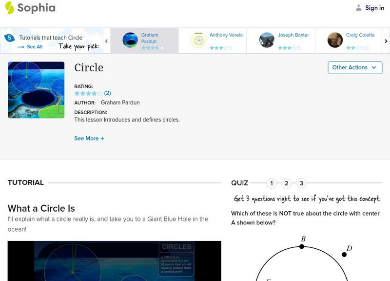Sophia: Circle Tutorial Instructional Video Sophia: Circle Tutorial Instructional Video