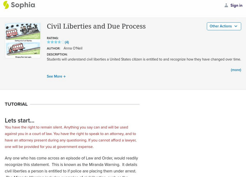 Sophia: Civil Liberties and Due Process Lesson Plan Sophia: Civil Liberties and Due Process Lesson Plan