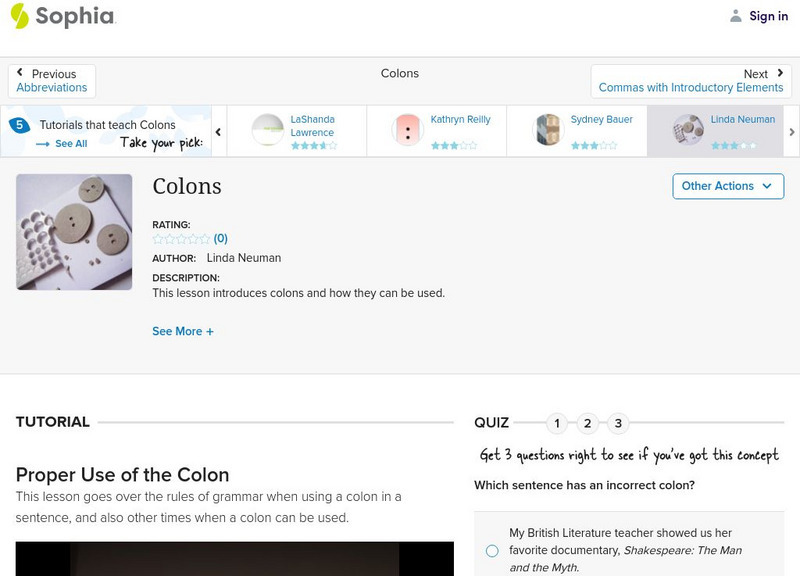 Sophia: Colons Unit Plan Sophia: Colons Unit Plan