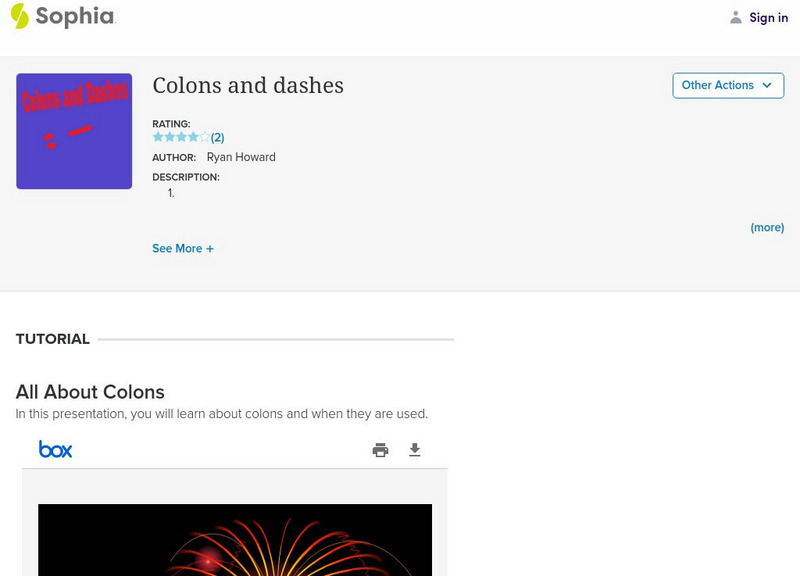 Sophia: Colons and Dashes Unit Plan Sophia: Colons and Dashes Unit Plan