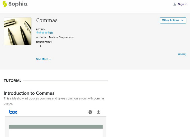 Sophia: Commas Unit Plan Sophia: Commas Unit Plan