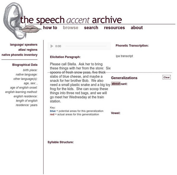 George Mason University: Speech and Accent Archive Audio George Mason University: Speech and Accent Archive Audio