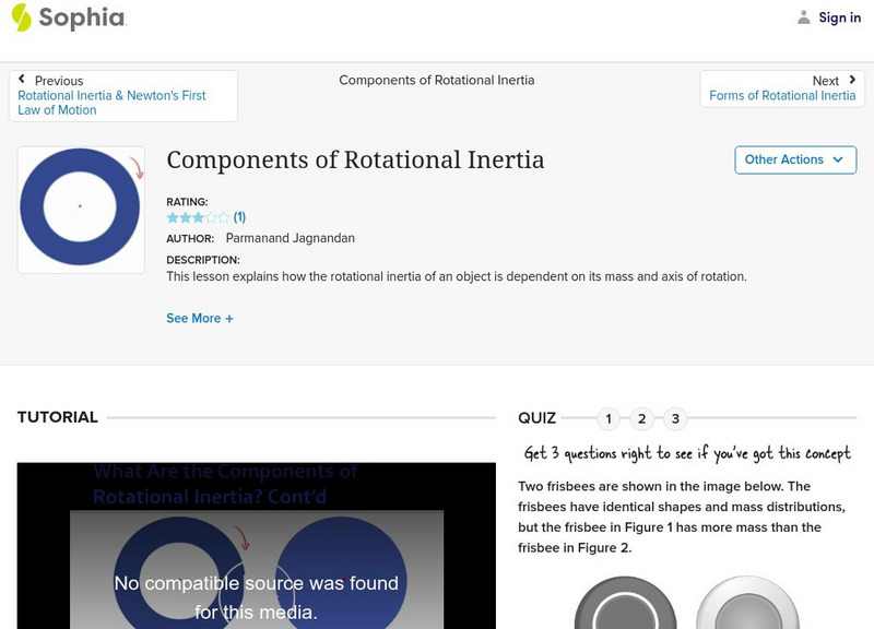 Sophia: Components of Rotational Inertia Instructional Video