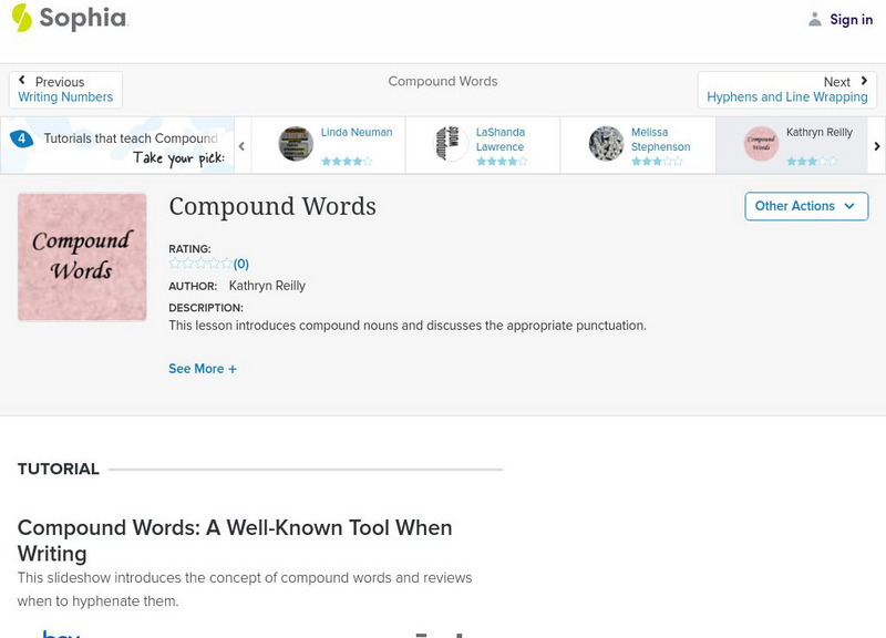 Sophia: Compound Words PPT