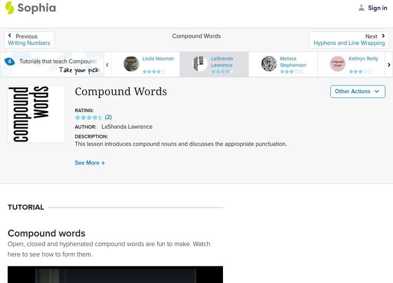 Sophia: Compound Words Instructional Video Sophia: Compound Words Instructional Video