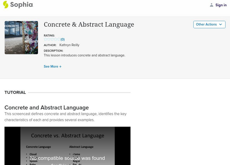 Sophia: Concrete and Abstract Language PPT Sophia: Concrete and Abstract Language PPT