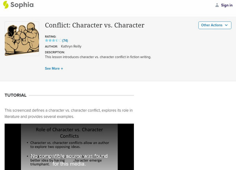Sophia: Character vs. Character Instructional Video