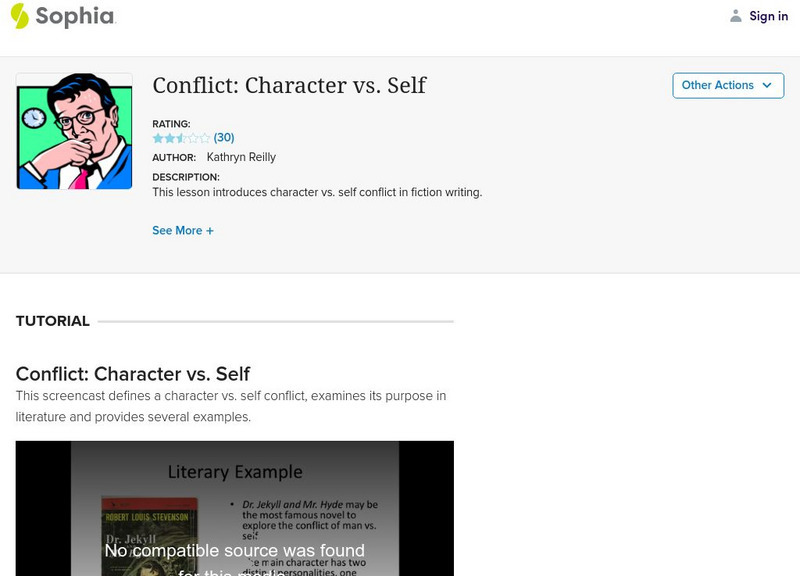Sophia: Conflict: Character vs. Self Instructional Video