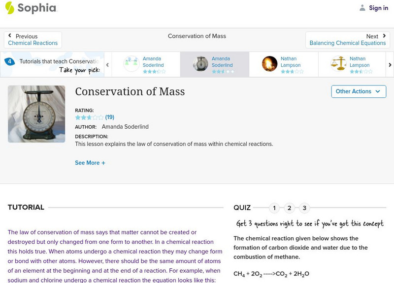 Sophia: Physical Science: Conservation of Mass Unit Plan Sophia: Physical Science: Conservation of Mass Unit Plan