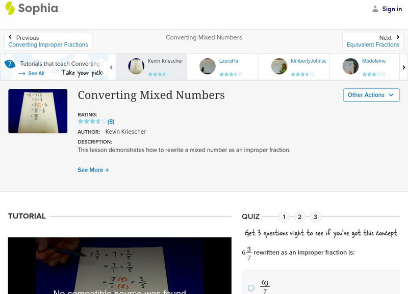 Sophia: Converting Mixed Numbers PPT Sophia: Converting Mixed Numbers PPT