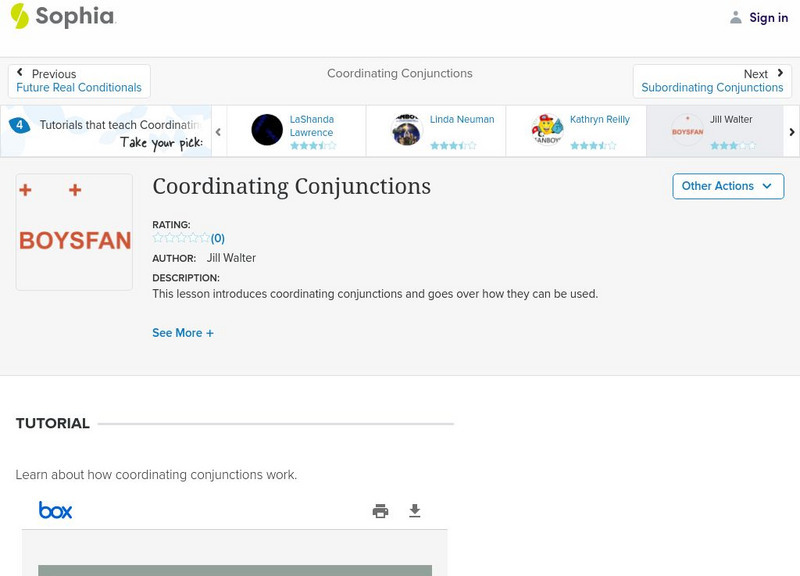 Sophia: Coordinating Conjunctions PPT