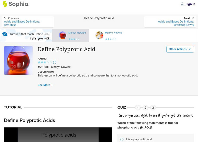 Sophia: Define Polyprotic Acid Unit Plan