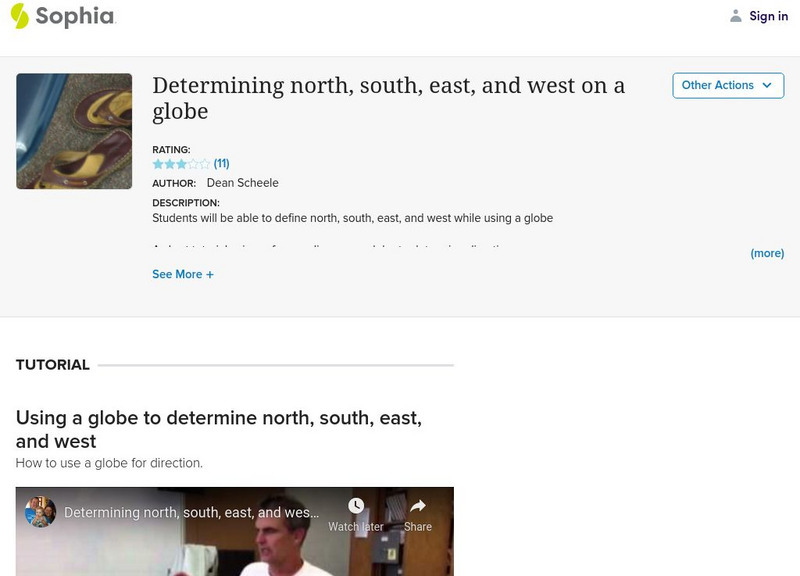 Sophia: Determining North, South, East, and West on a Globe Instructional Video
