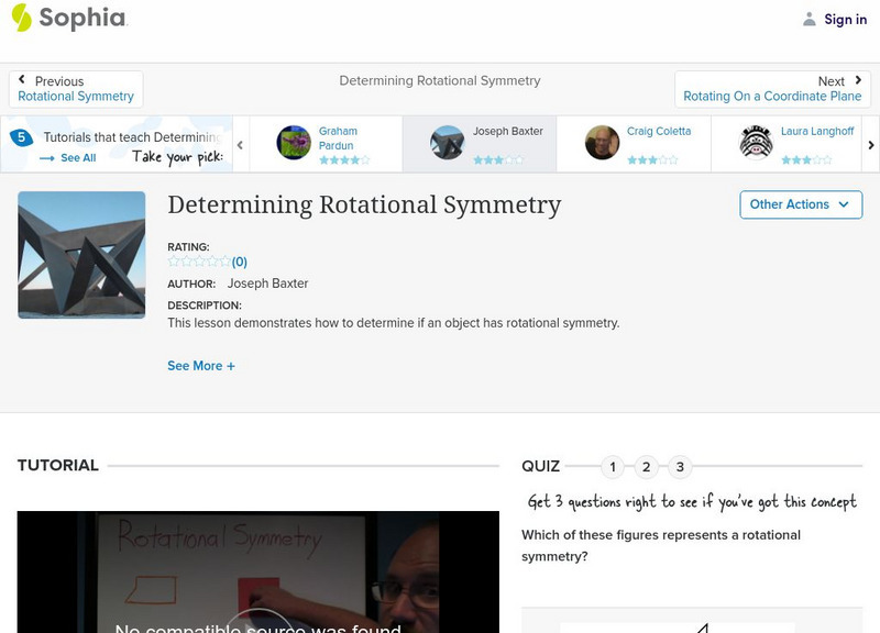 Sophia: Determining Rotational Symmetry Instructional Video Sophia: Determining Rotational Symmetry Instructional Video